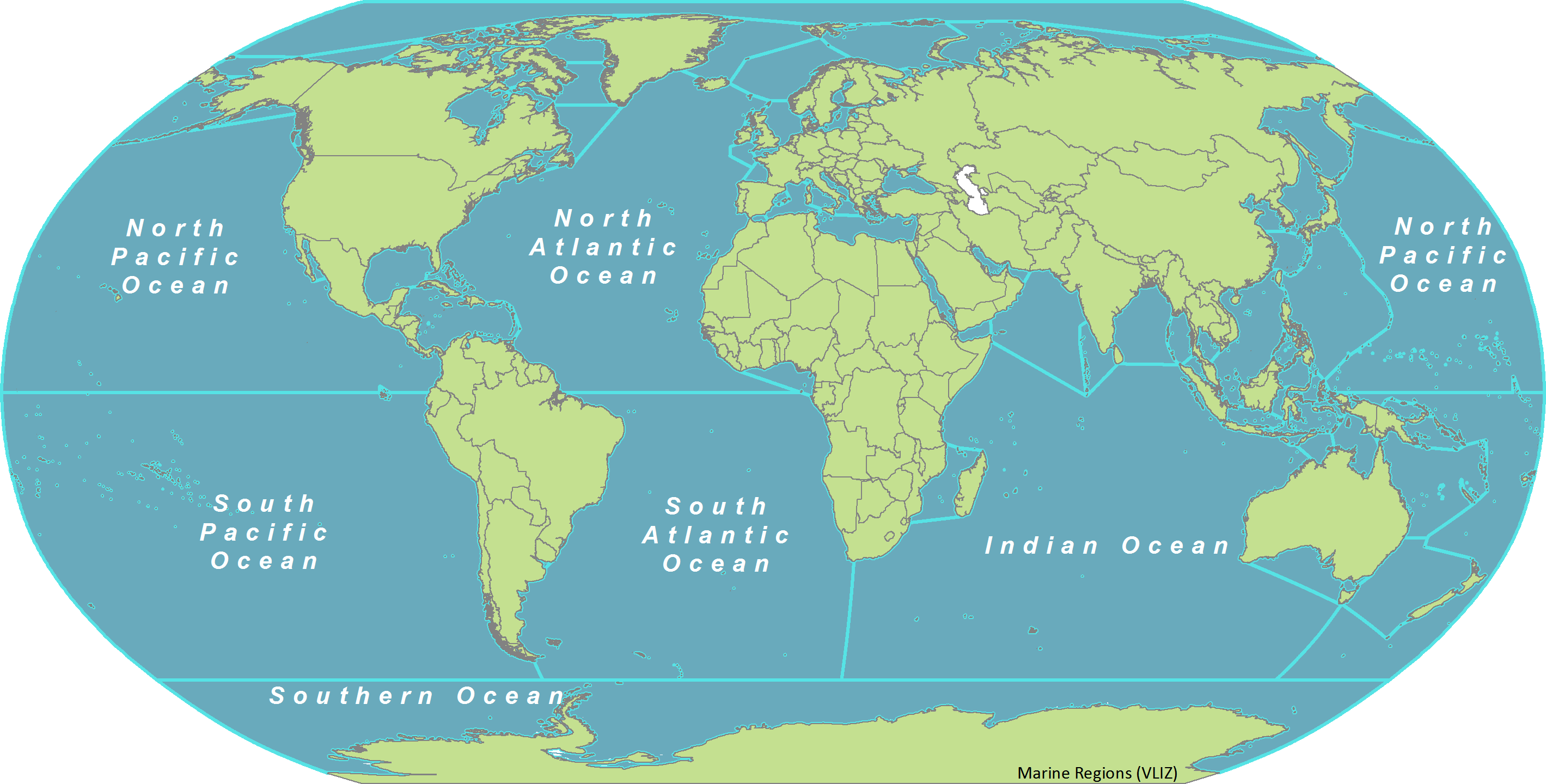 Free Labeled Map Of The World With Oceans And Seas Pd - vrogue.co