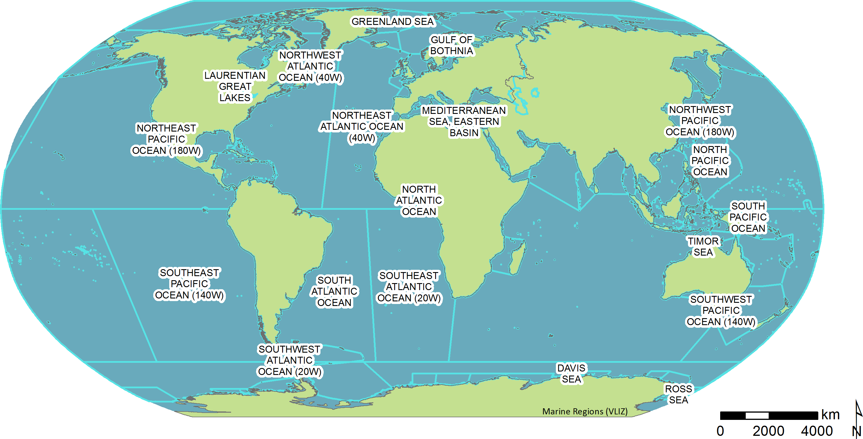Major Seas Of The World